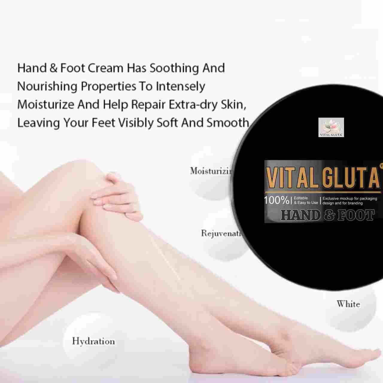 6 Vital Gluta Hand And Foot Brightening Cream 100ml/4.3oZ - Vital Gluta