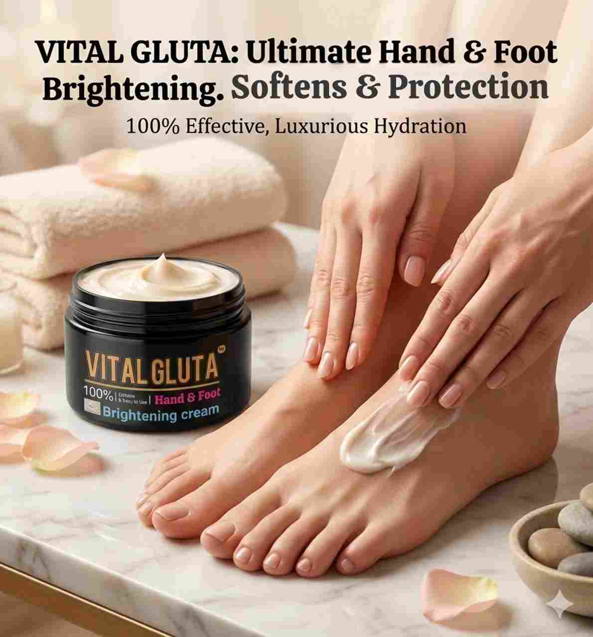 6 Vital Gluta Hand And Foot Brightening Cream 100ml/4.3oZ - Vital Gluta